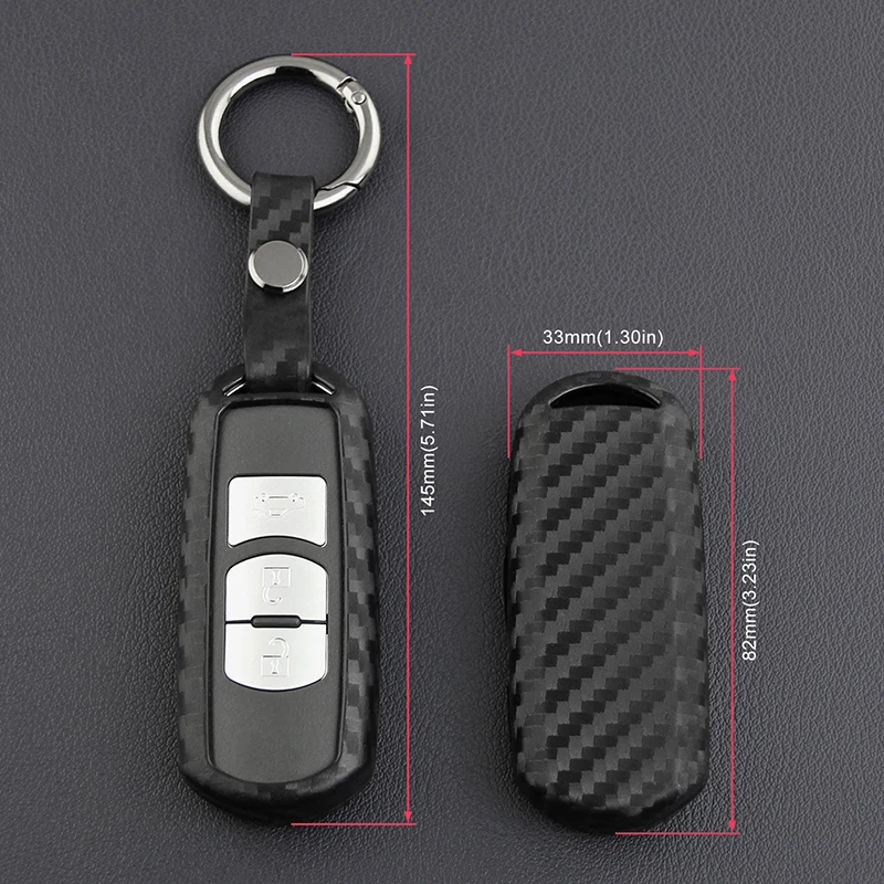 1x Carbon Fiber Look Car Key Silicone Case Shell Housing For Mazda 3 6 CX-3 CX-5 | Автомобили и мотоциклы
