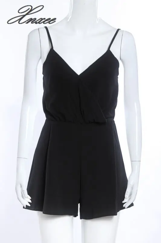 

Sexy Playsuit Women Sleeveless Bodycon Black Elegant Jumpsuit Ladies Summer Romper Womens V-Neck Beach Jumpsuits