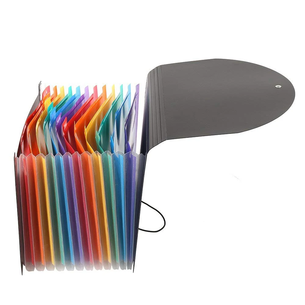 13 Pockets Expanding Files Folder A4 Expandable Portable File organizerMulticolour Stand Plastic Business Organizer Box | Канцтовары для