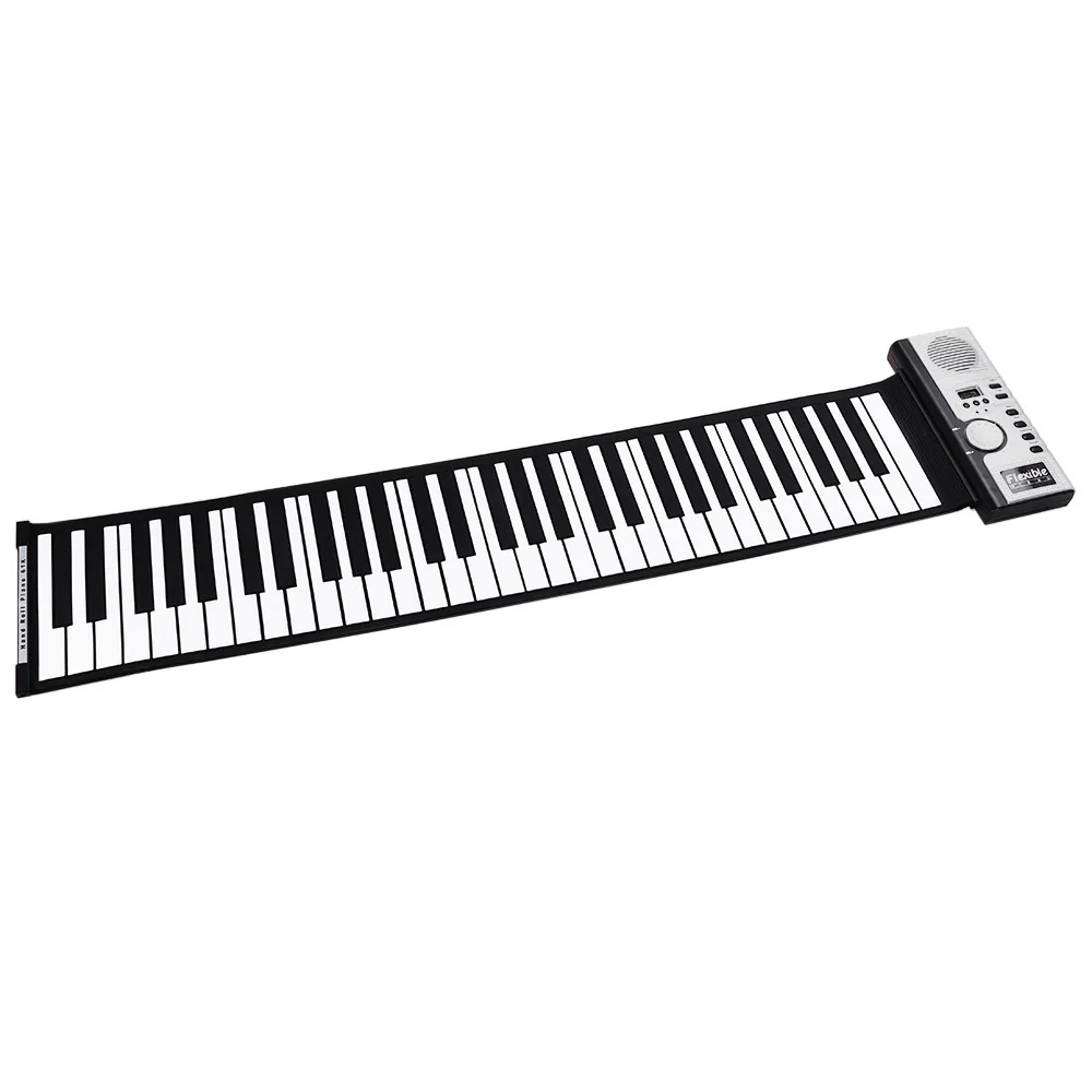 Гибкая 61 клавиша силиконовая MIDI цифровая рулонная клавиатура фортепиано