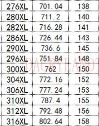 276/280/282/286/290/292/296/298/300/304/306/310/312/314/316XL Timing belt 10MM width Belt Rubber Closed-Loop Length 701~802.64mm |