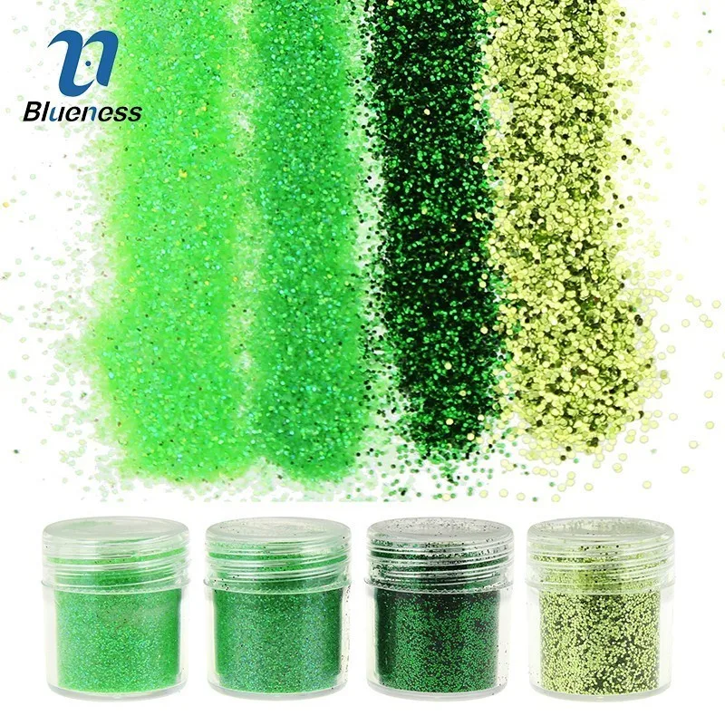 Blueness 1 коробка 10 г блестки лак для ногтей порошок поставки украшение пыль зеленый