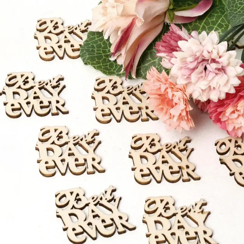 15pcs/Set DIY Vintage Best Day Ever Wood Rustic Wedding Table Ornament Festival Party Decoration | Дом и сад