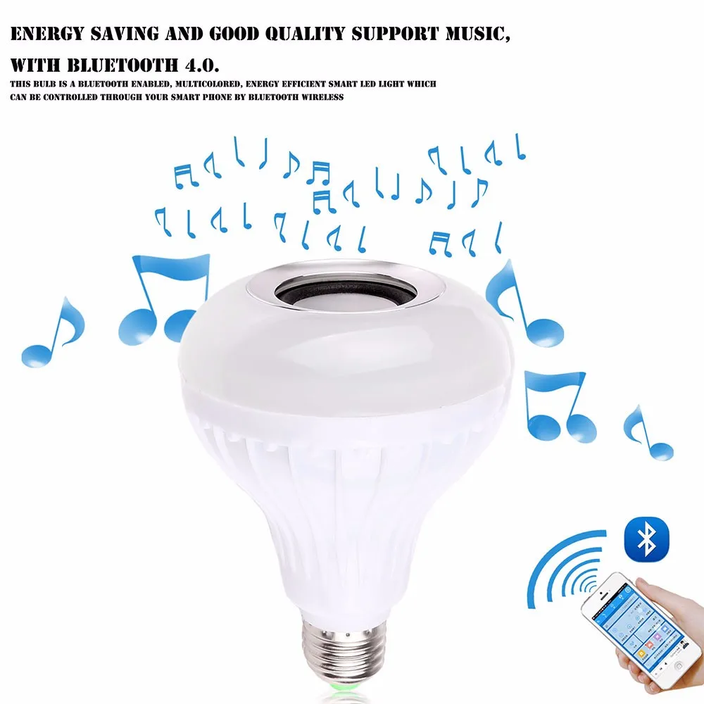 Bluetooth 4 0 музыкальный аудио RGBW светильник мик свет RGB 7 вт E27 светодиодный ная лампа