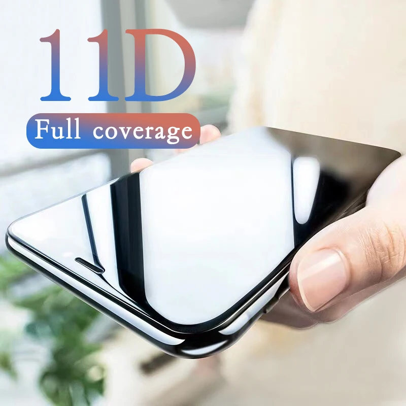 11D изогнутый край Полное защитное стекло на iPhone 7 8 6 S Plus закаленное для 5 5S X 10 SE