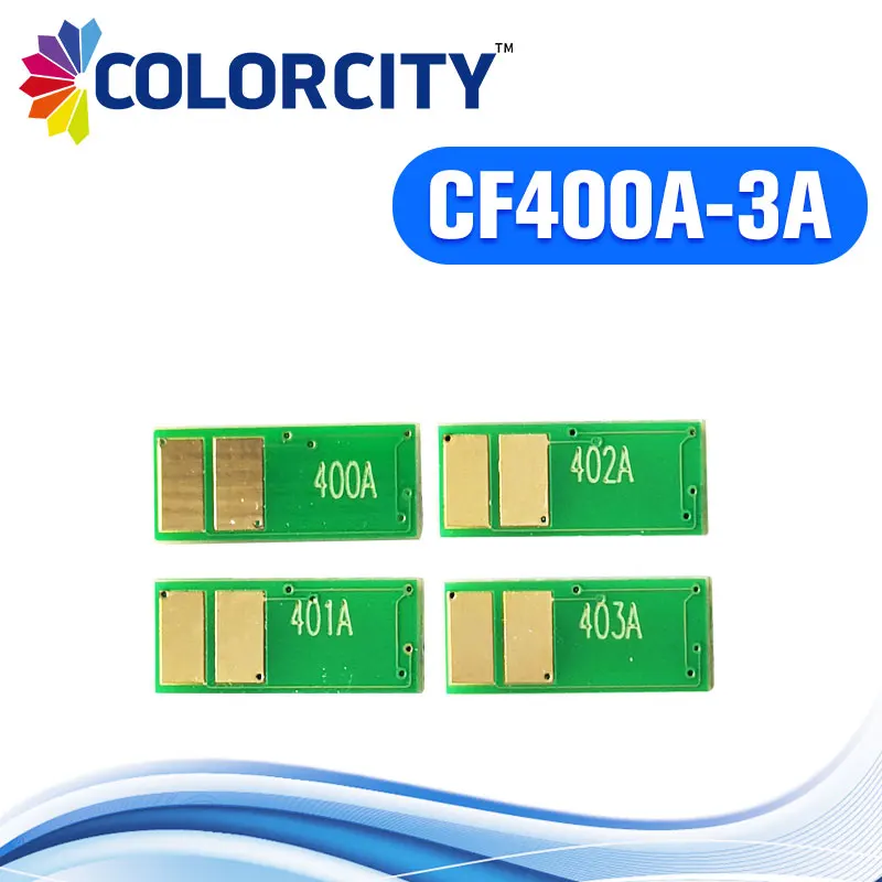 2 комплекта CF400A CF401A CF402A CF403A 201A тонер чип для HP цветной лазерный принтер Pro M252N M252DN MFP