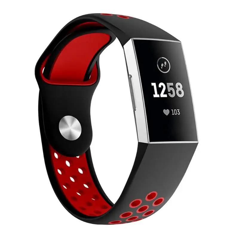 S/L сменный Двухцветный силиконовый браслет для Fitbit Charge 3 Band ремешок наручных