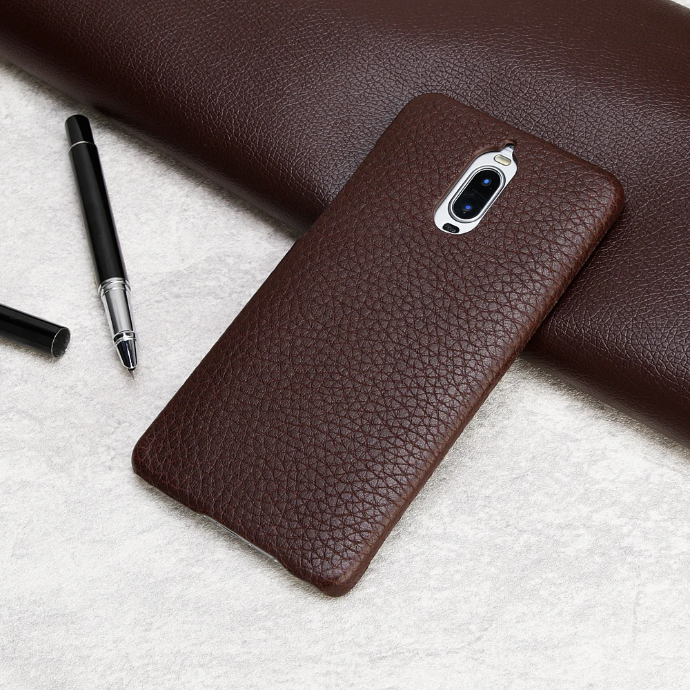 Hunreone Litchi Stripe Hight Quality Luxury Genuine Leather Case Cover For Huawei Mate 10 Pro 9 | Мобильные телефоны и