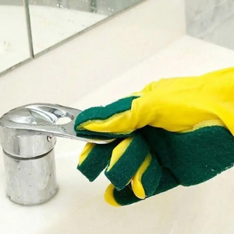 Waterproof Scouring Cloth Garden Sponge Fingers Kitchen Cleaning Portable Gloves | Спорт и развлечения