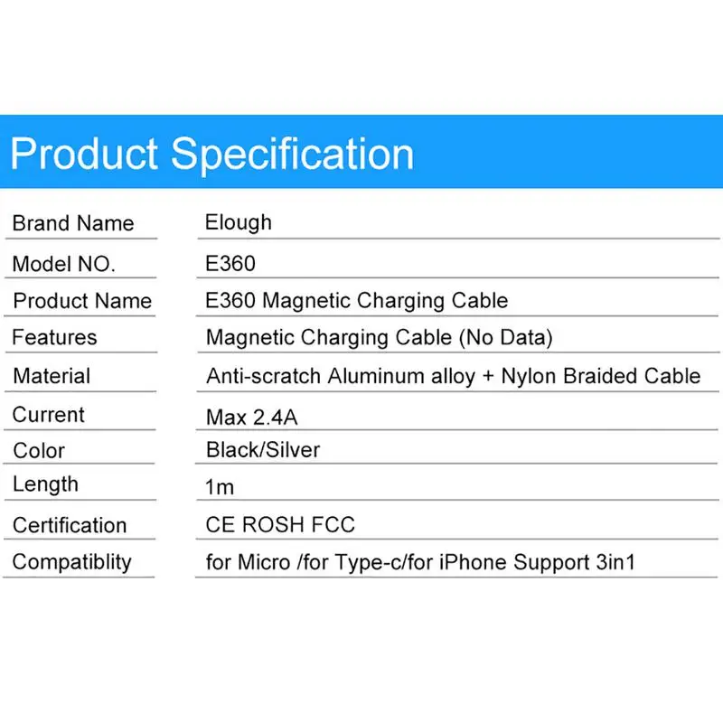 Магнитный кабель Micro USB магнитный шнур для зарядного устройства зарядный провод