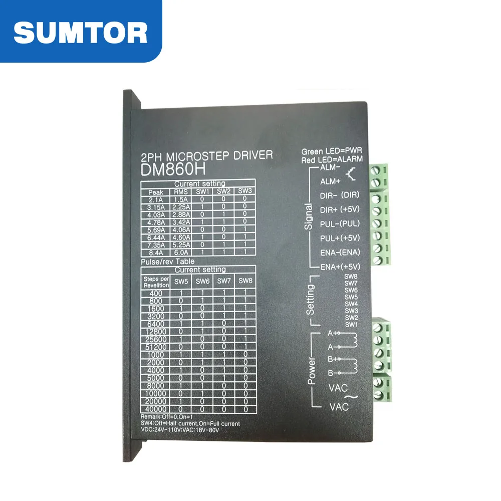 

DM860H Nema 34 Step Motor Driver 8a DC30~100V AC24~70V