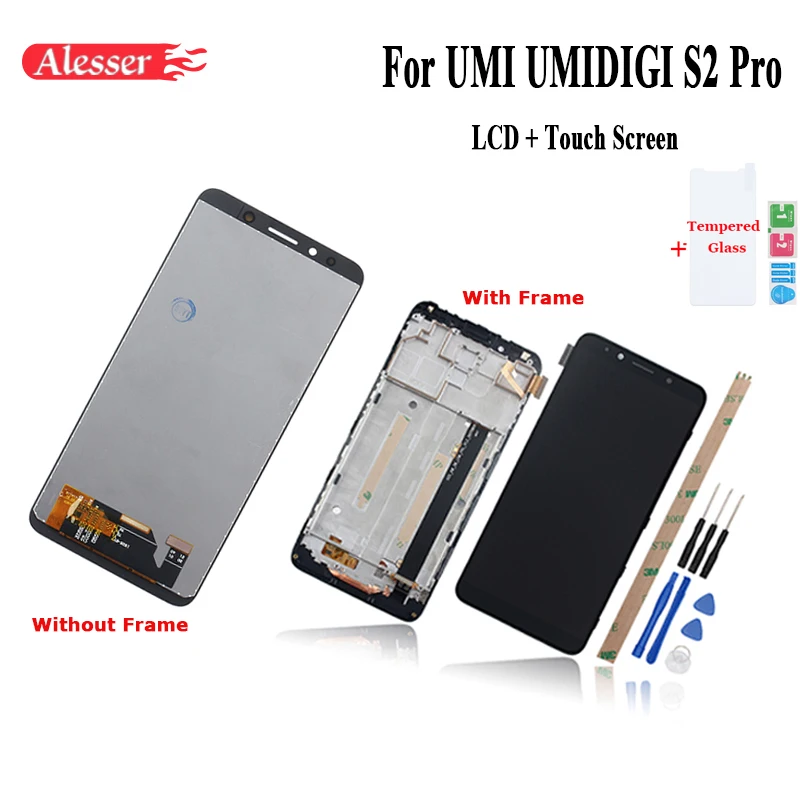 Alesser для UMI UMIDIGI S2 PRO ЖК-дисплей и сенсорный экран с рамкой Запчасти для телефонов+ Инструменты+ клей+ пленка для UMI S2 PRO