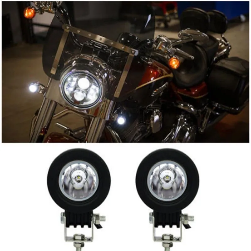 

2 Pcs 10W LED Motorcycle Truck High Power Work Light Off-Road Driving Fog Light