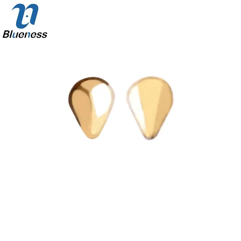 Blueness 1Box Fashion DIY Alloy Nail Art Accessories Gold Smooth Stud Tear Drop Design Charms 3D Nails Decoration Manicure | Красота и
