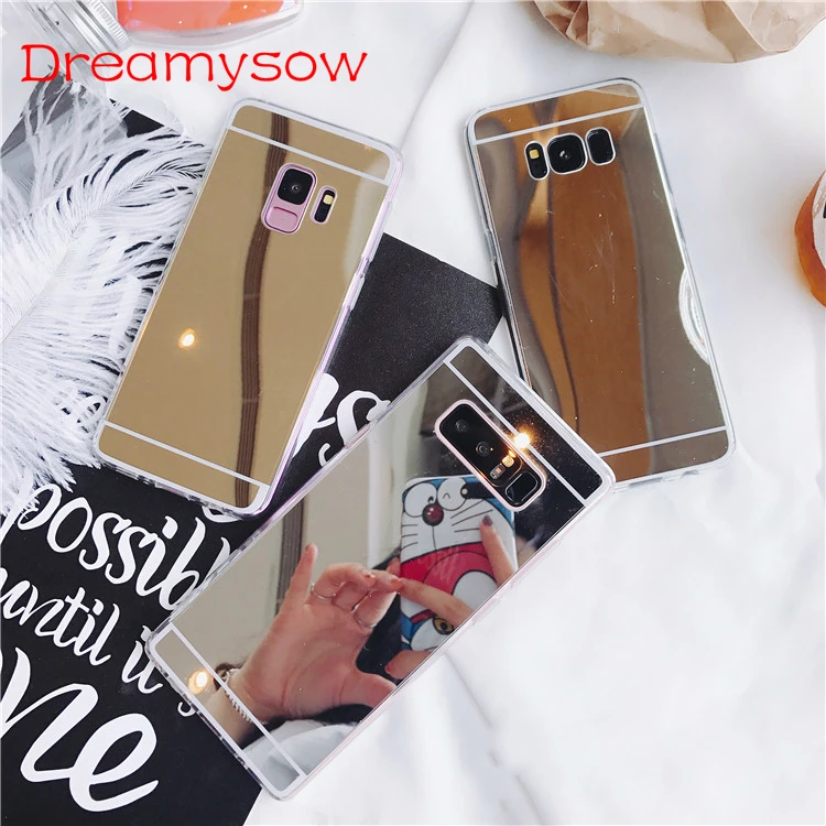 Оригинальный роскошный зеркальный чехол из ТПУ для Samsung Galaxy A750 S10 S9 S8 Plus Lite Note8 9 J4 J6