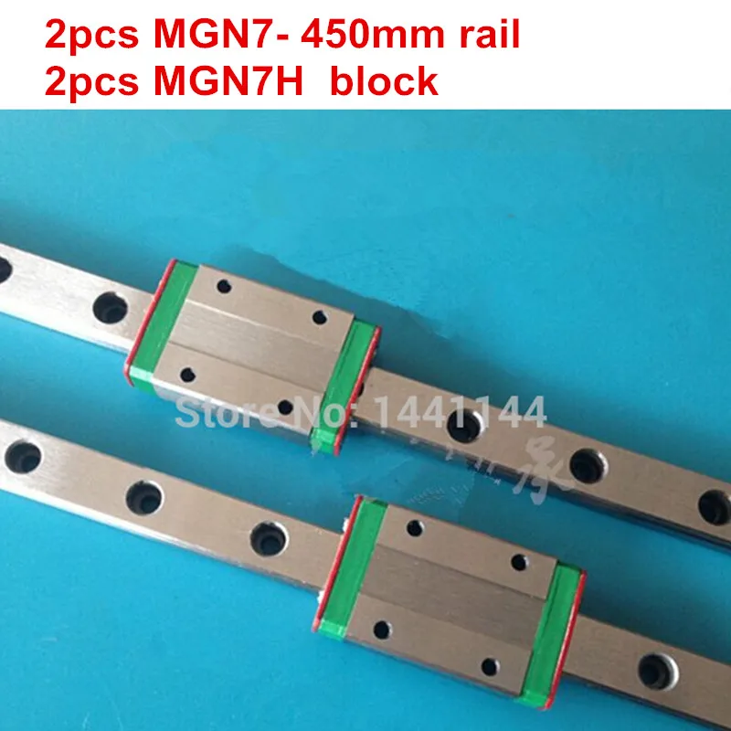 

Миниатюрная линейная направляющая MGN7: 2 шт. MGN7 - 450 мм направляющая + 2 шт. MGN7H каретка для X Y Z axies, детали для 3D-принтера
