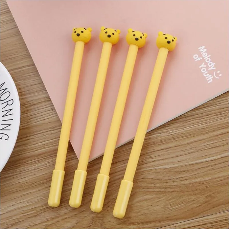 Желтая гелевая ручка с милым медведем и оленем канцелярские принадлежности для