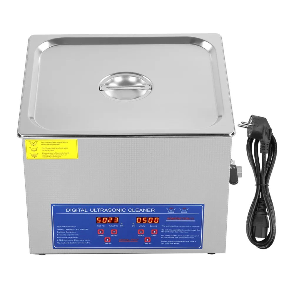 15л Цифровой Ультра sonic Cleaner Таймер для ванны с подогревом из нержавеющей стали