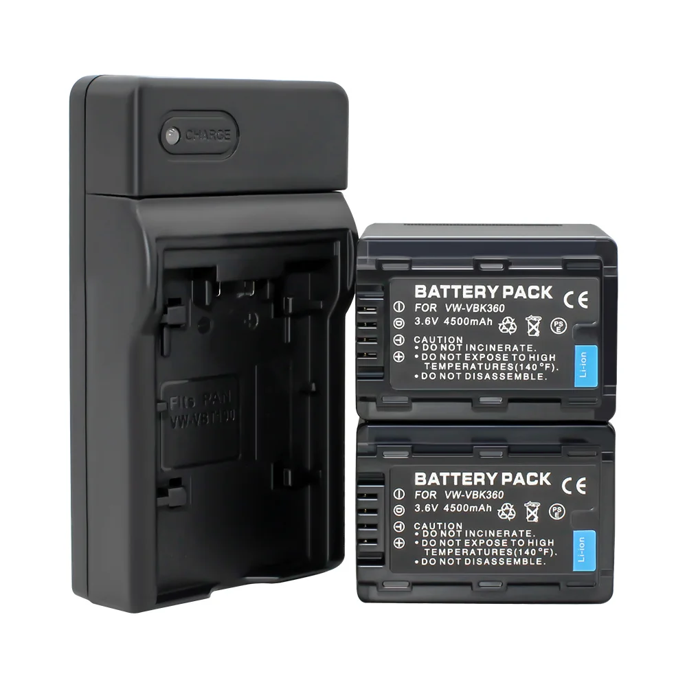 VW VBK360 2x литий ионный аккумулятор + 1x зарядное устройство для Panasonic HDC TM40 TM41 TM55 TM60 TM80