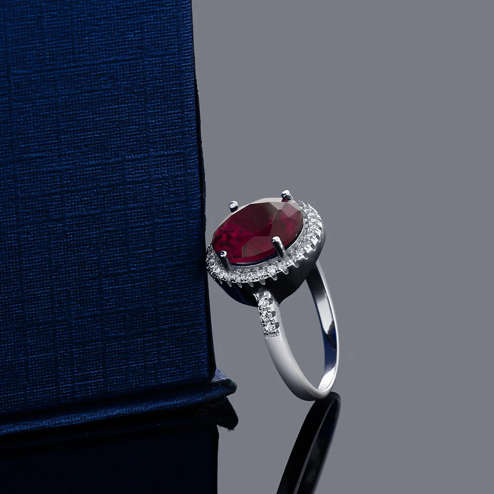 GemStoneKing 5 36 Ct Круглый 10 мм красный искусственный рубин Fine Jewelry 925 пробы серебро Gemstone