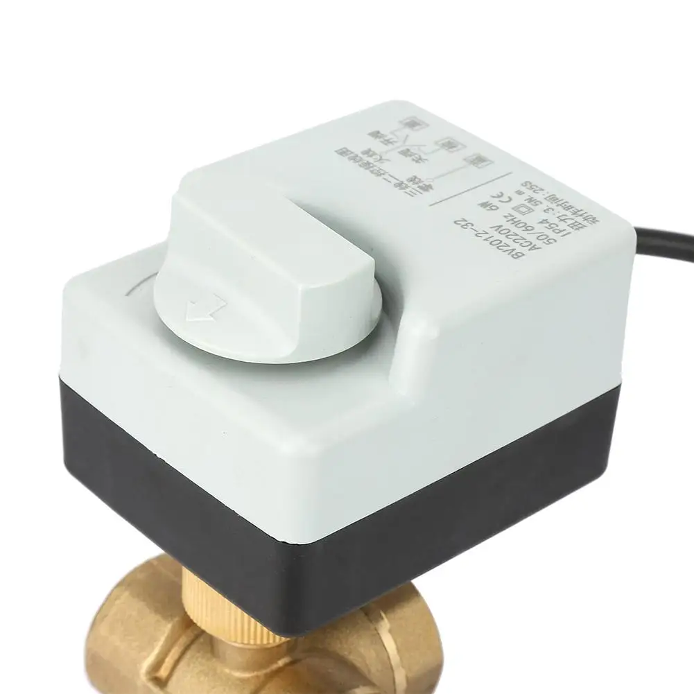 Ручной запорный клапан AC220V DN20 G3/4 3 проводной латунный моторизованный шаровой с