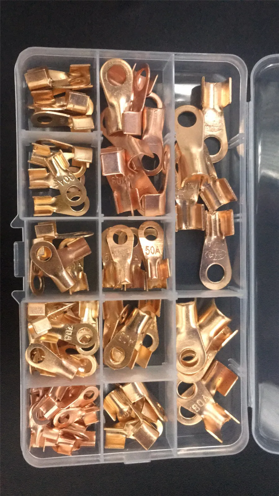 90pcs/lot 10A-100A Copper Battery Cable Connector Terminal Open Lugs Wire Terminals OT | Автомобили и мотоциклы
