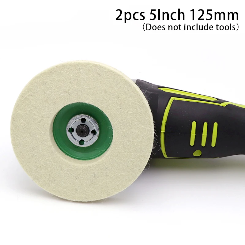 Remove Glass Polishing Pads 2x 5Inch 125mm Wool Felt Polish Wheel Pad Buffing Disc for Rotary Tool | Автомобили и мотоциклы