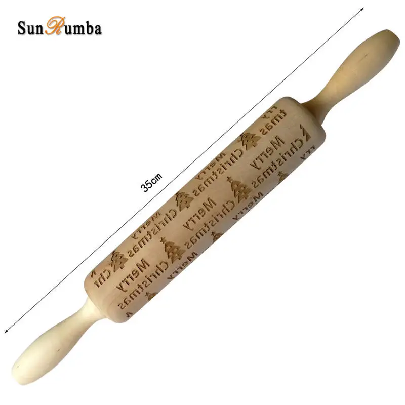 

Wood Rolling Pin Tool Party Holiday Birthday Wedding Christmas Easter Halloween DIY Decoration for Bakeware Pizza Cookie Tools