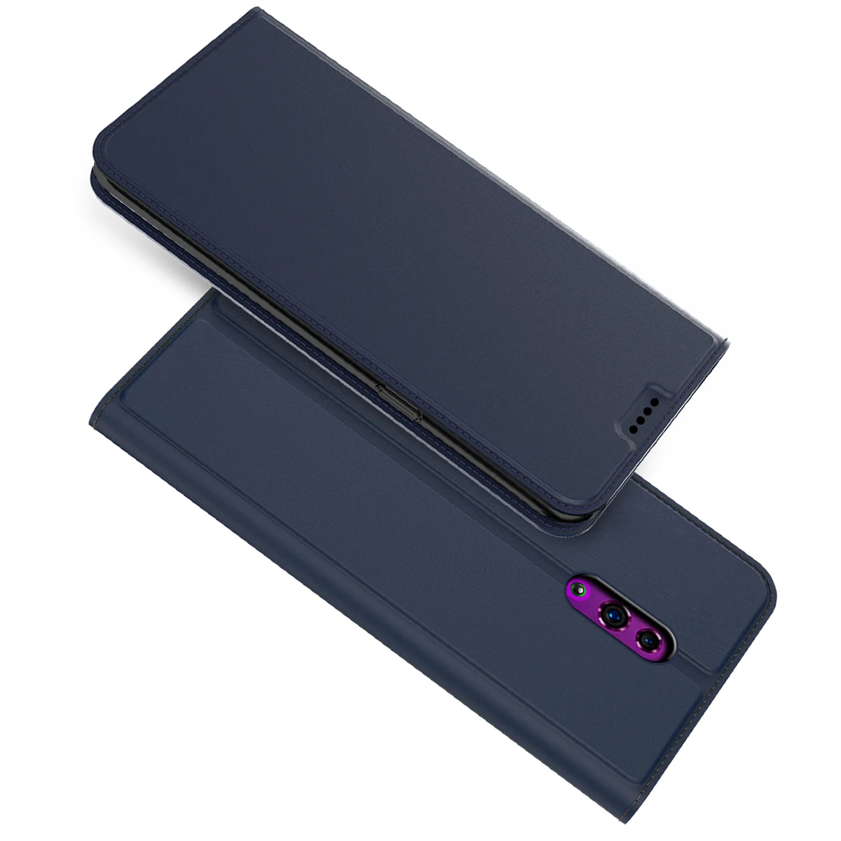 Для Oppo Reno Z чехол из искусственной кожи с откидной подставкой Магнитный