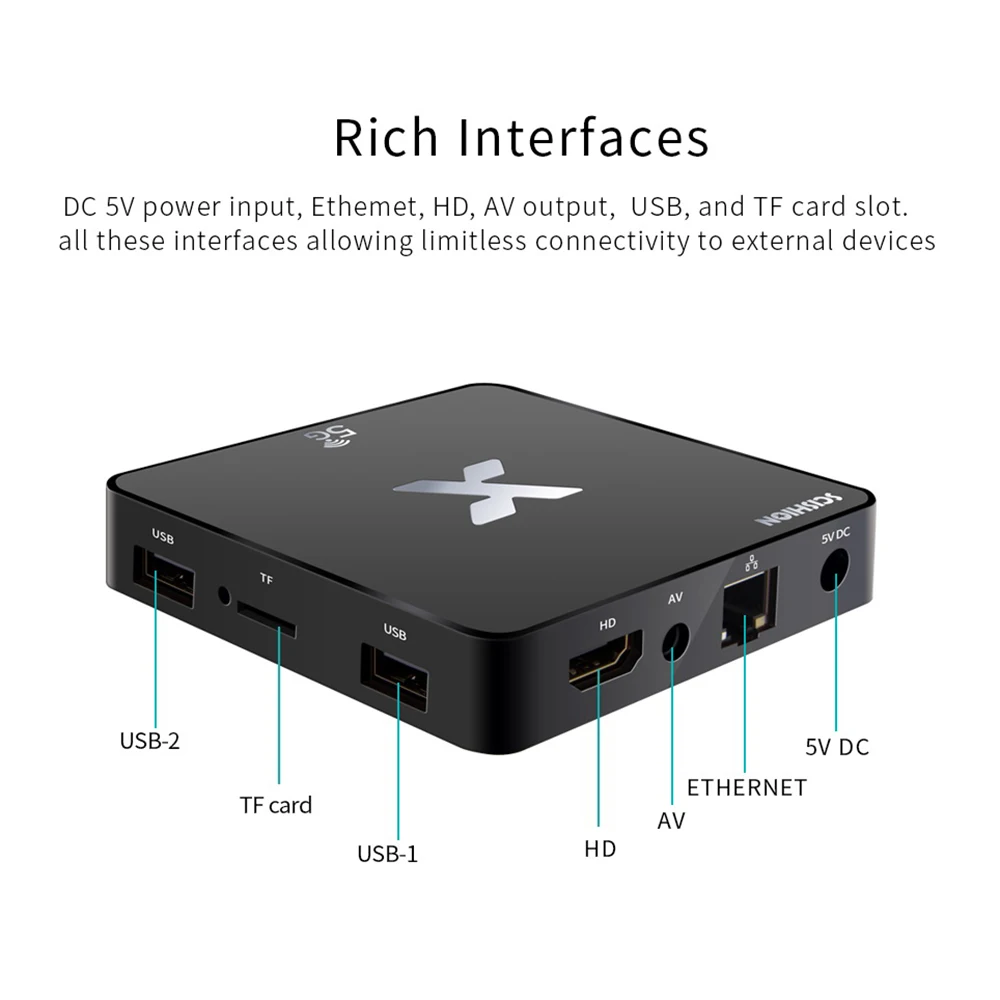 ТВ Приставка Smart tv Android 8 1 Rockchip RK3229 2 ГБ/16 ГБ 4K Ultra HD 3D 4G/5G Wi Fi 100 м LAN приставка