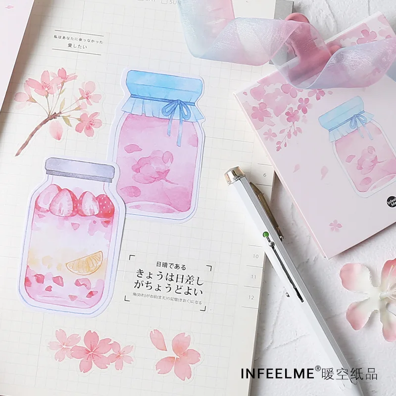 2 шт . Эстетическая вишневый цвет серия Post It sticky Notes Kawaii наклейки блокнот школьные