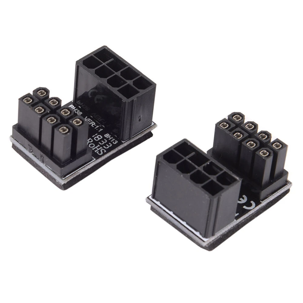 Atx 8pin Male 180 градусов угловой до Женский адаптер питания для настольных