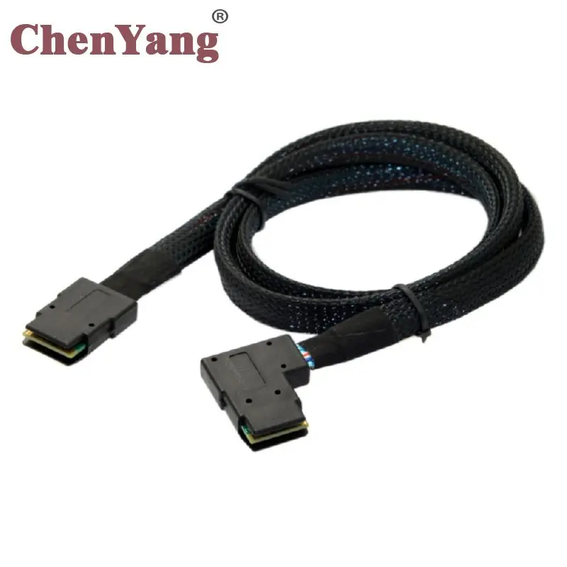 

80cm Ultra Slim Flat Left Angled 90 Degree Mini SAS 36pin SFF-8087 to 8087 Data Raid Cable