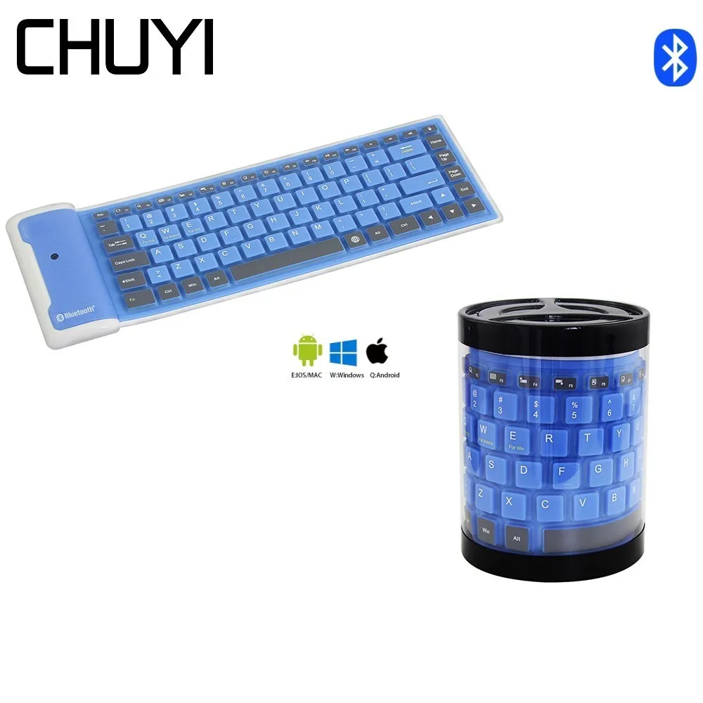 Складная Беспроводная клавиатура Bluetooth 87key мини Бесшумная беспроводная