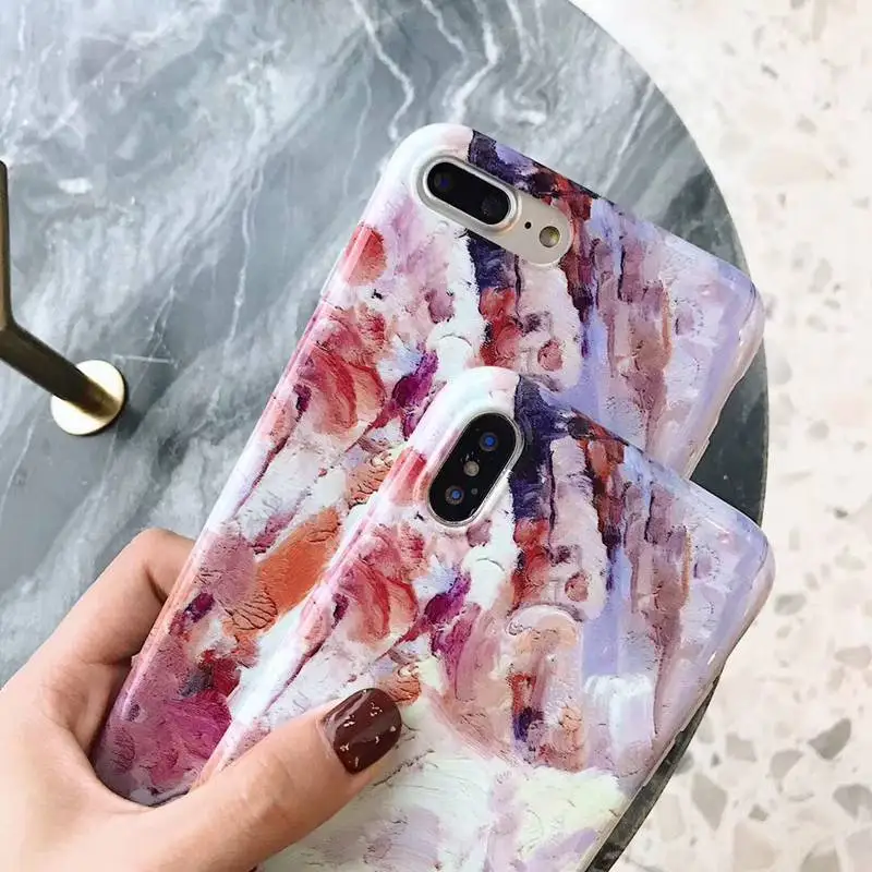 Чехол для iPhone 8 7 6s Plus XR X XS max глянцевый художественный узор мягкая задняя крышка |