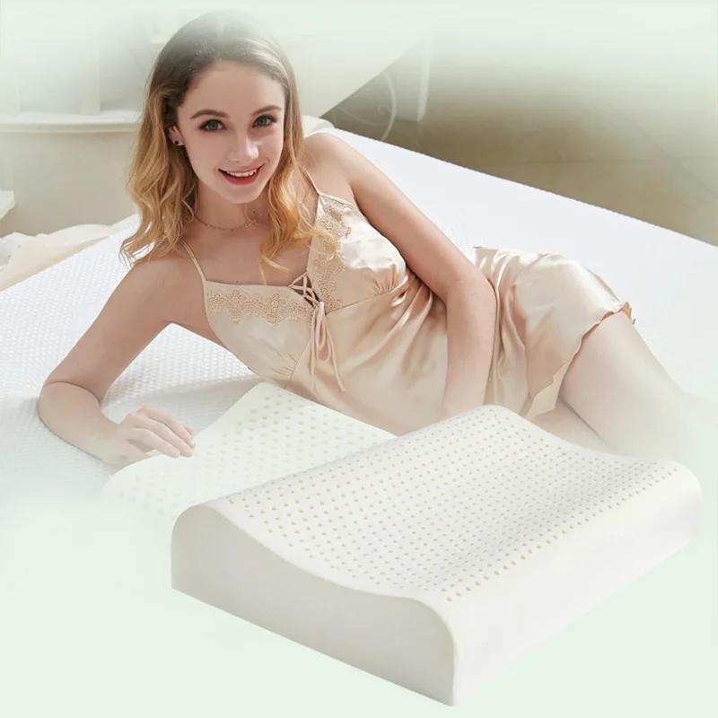 

j 60x40cm Natural Latex Pillow Sleeping Bedding Cervical Massage Pillow Health Neck Bonded Head Care Memory Pillow 30