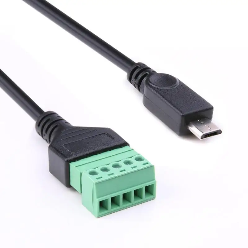 ALLOYSEED цифровые данные Micro USB папа к 5 контактный винтовой разъем с 30 см щит терминал
