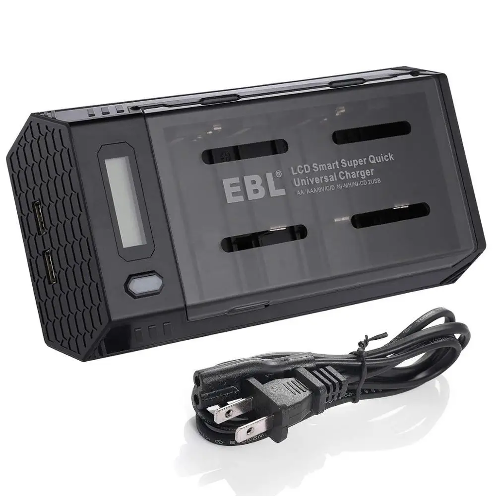 Умное зарядное устройство EBL с ЖК дисплеем и 2 usb портами Функция разрядки