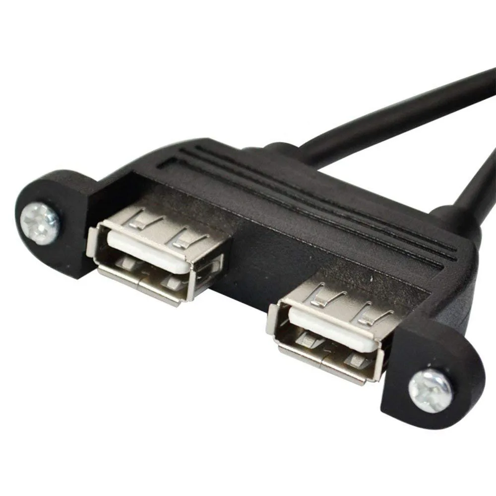25 см Dual USB 2 0 A Женское крепление на панель 10 P 1 дюймов Заголовок шаг материнская