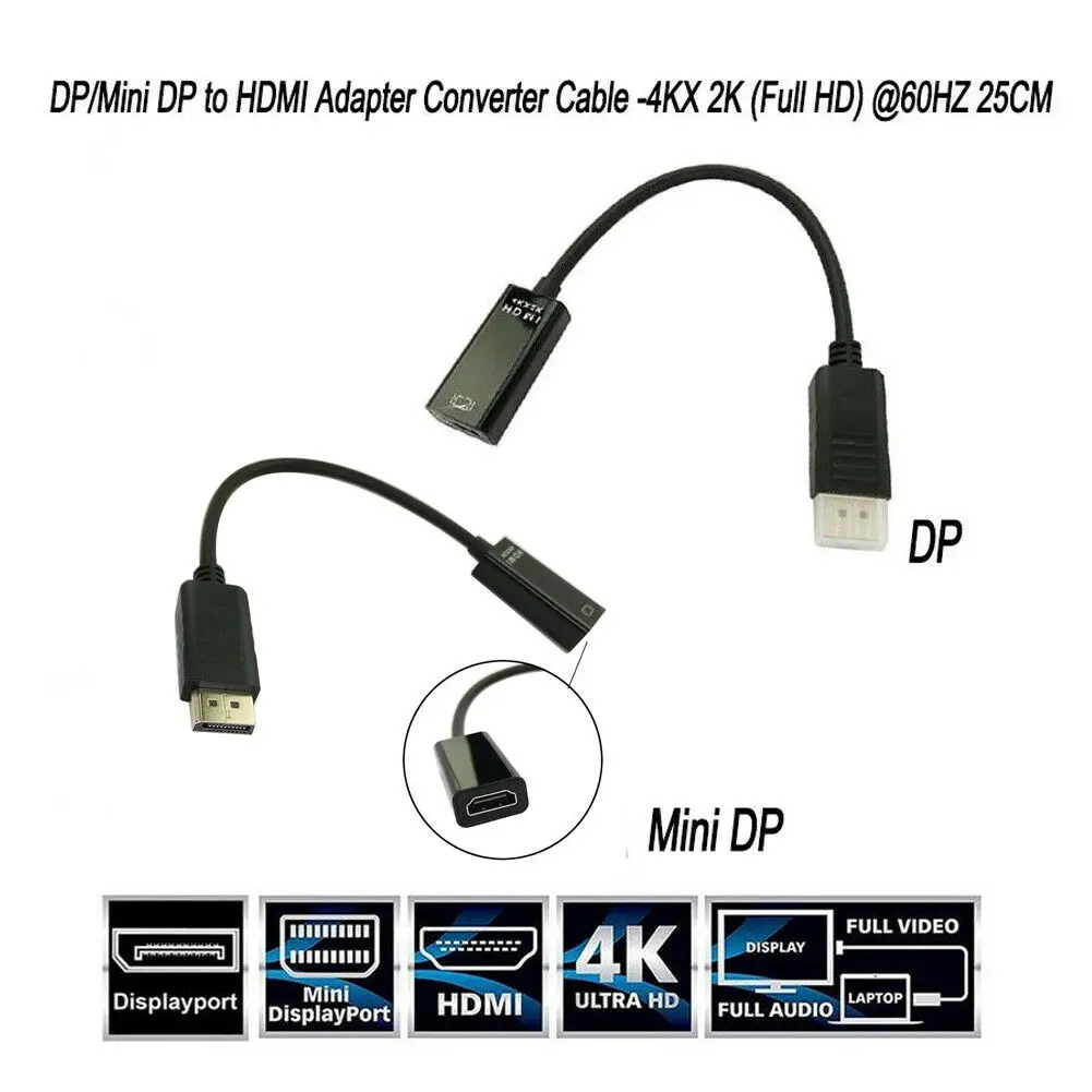 Горячий 2019 порт дисплея к HDMI активному адаптеру 4K UHD Ultra HD 1080P видео аудио