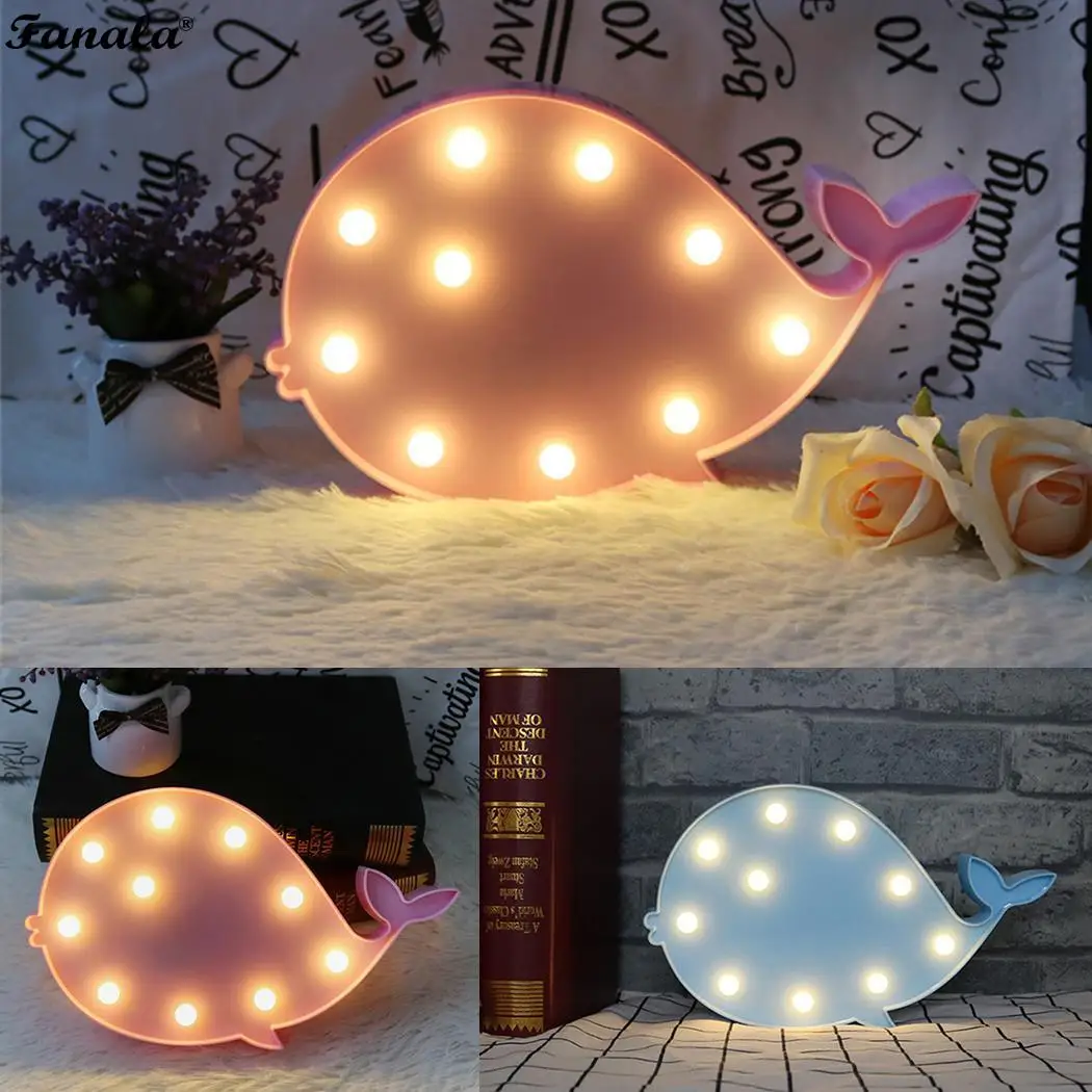 LED ночник Романтический Дельфин Форма настенный светильник домашний декор стола