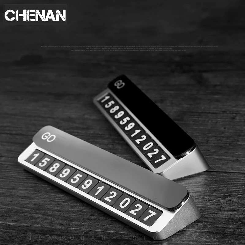 

NEW Car Sticker Hidden Car Temporary Parking Card Metal Phone Number Card easy to disassemble replace