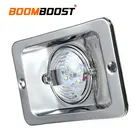 Лампа навигационная Водонепроницаемая из нержавеющей стали, белая светодиодная квадратная лампа, транцевой фонарь для корабля, 1 шт., 12 В