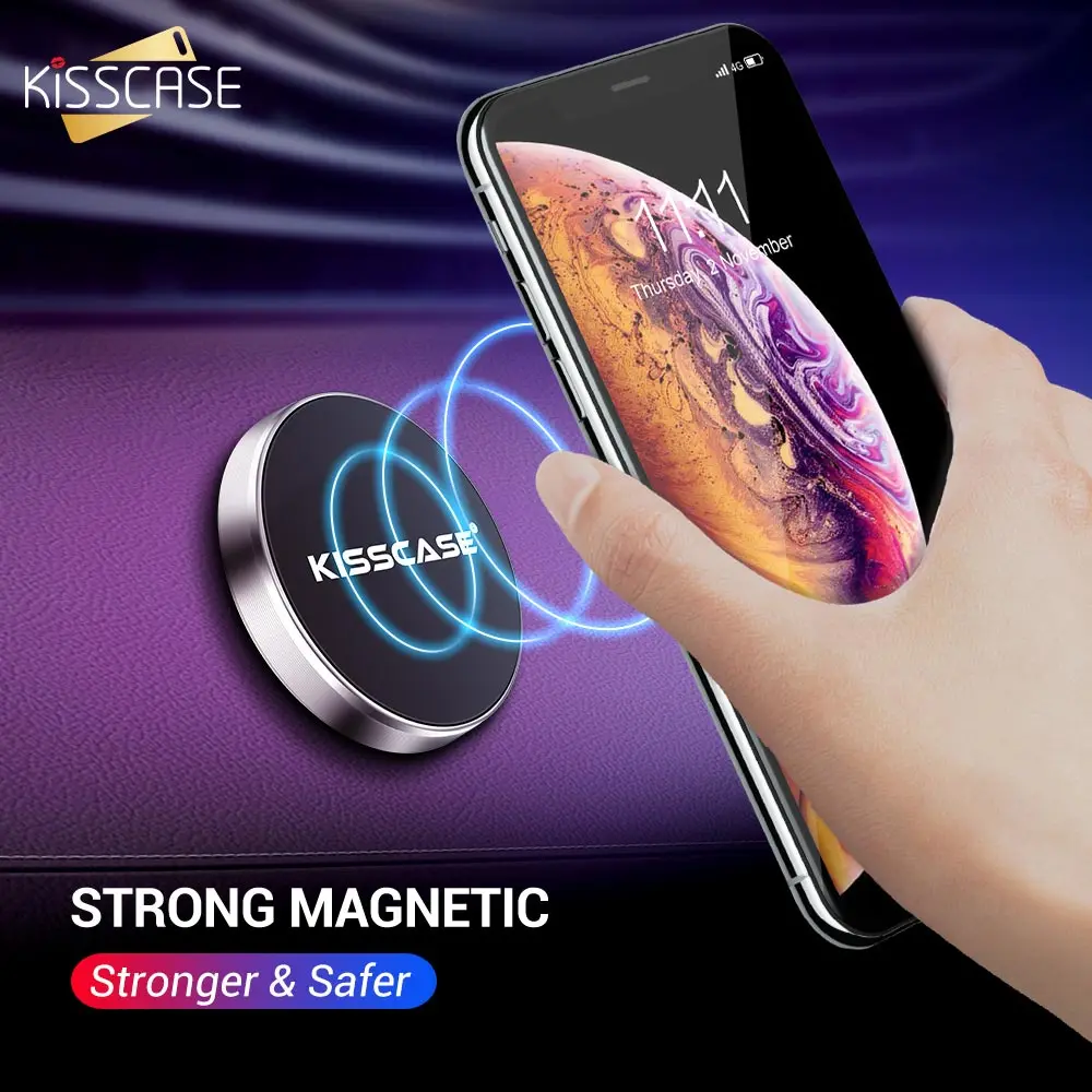 Магнитный автомобильный держатель для телефона Kisscase iPhone X XS 6 7 8 металлический