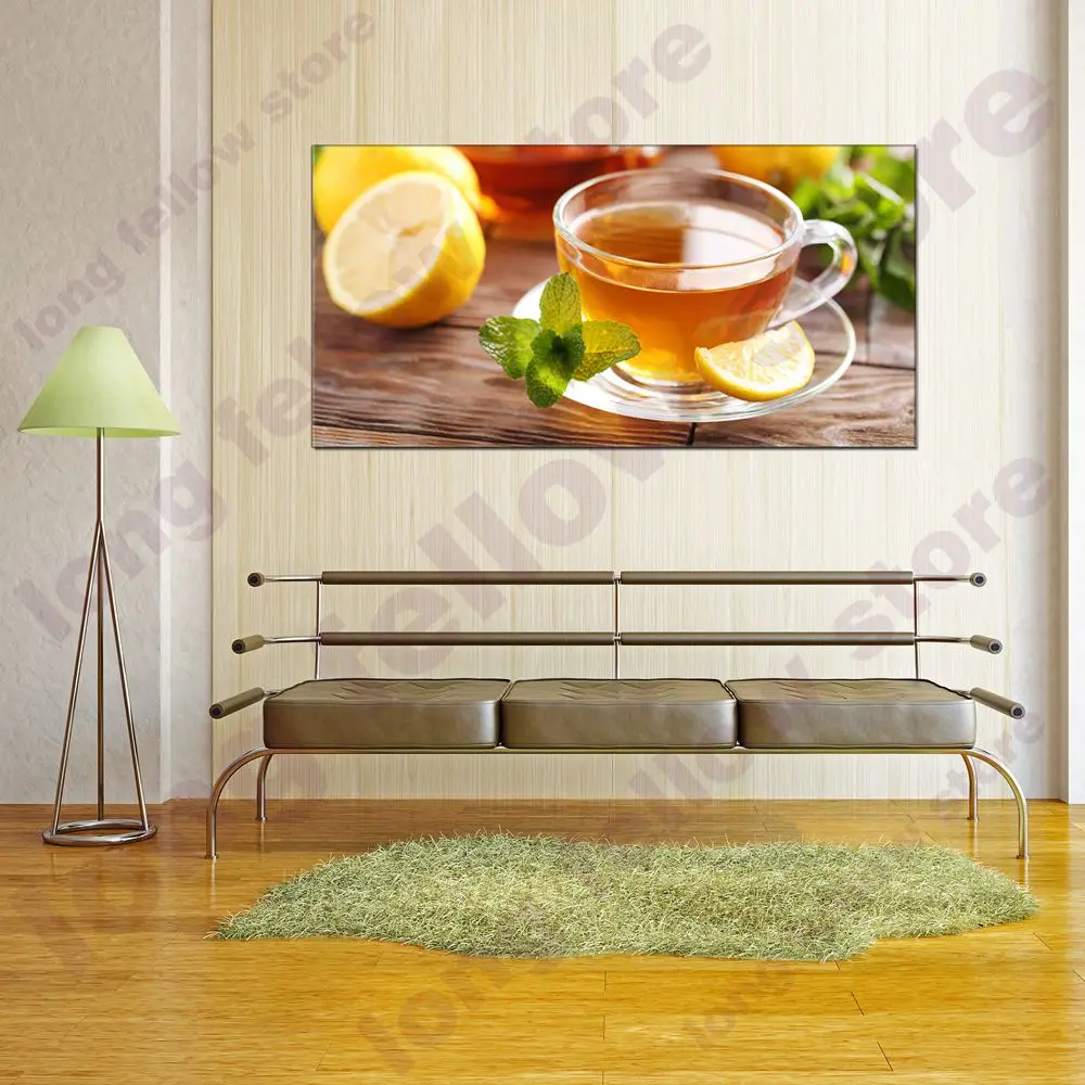 

Black Tea Still Life Canvas Painting for Dining Room Wall Decor Large Poster Canvas Print Restaurant Home Decoration Wholesale