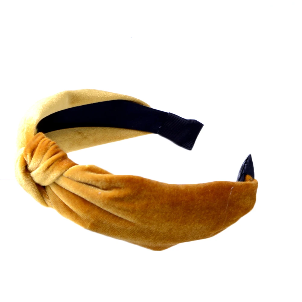 

2018 New Vintage Velvet Twist Hairbands women Solid Color Headbands Female Bow Tie hairbands women Hair Accessories
