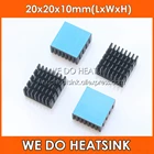 Мы производим радиатор 20x20x10 мм, черный анодированный алюминиевый процессорIC Охлаждающий радиатор вентилятора с термопрокладкой