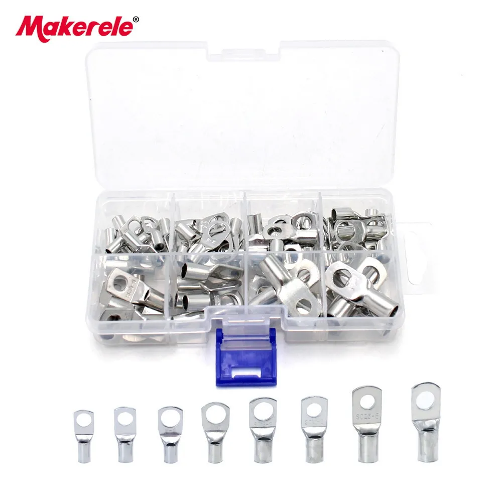 60 шт. отверстие под болт Луженая Медь кабельные наконечники Батарея Терминалы