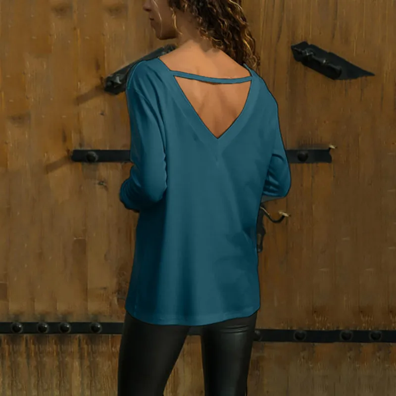 2019 Spring Korean Lace Tees Long Sleeve Summer V-neck Sexy Women's Solid Color Tops Fashion Female Pulovers Cotton T-shirt Lady Женская