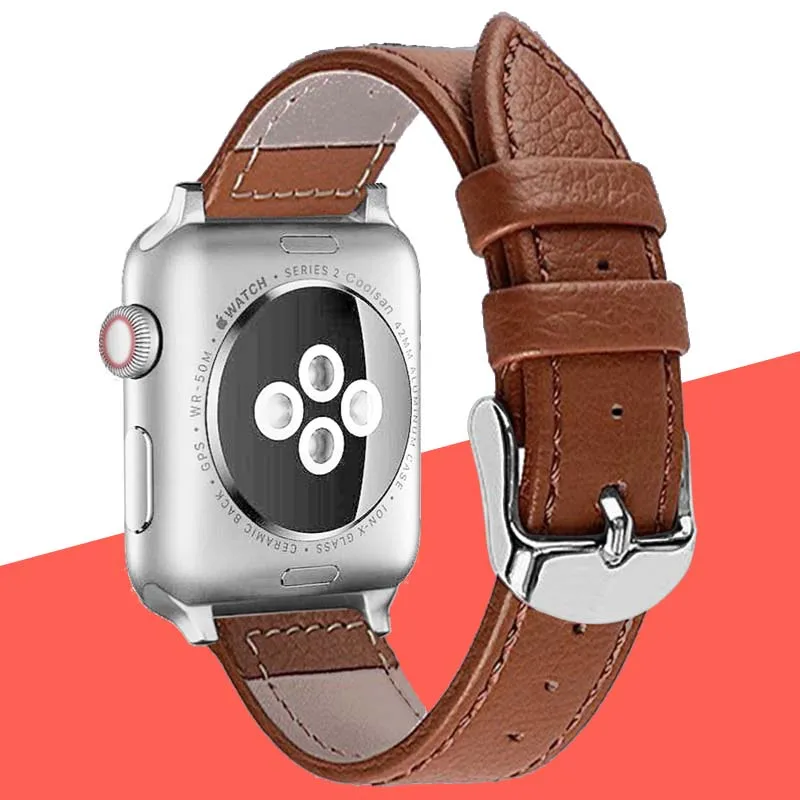 Ремешок из натуральной кожи для Apple Watch Band 42 мм 38 iWatch series 4/3/2 40 44 мм|Ремешки часов| |